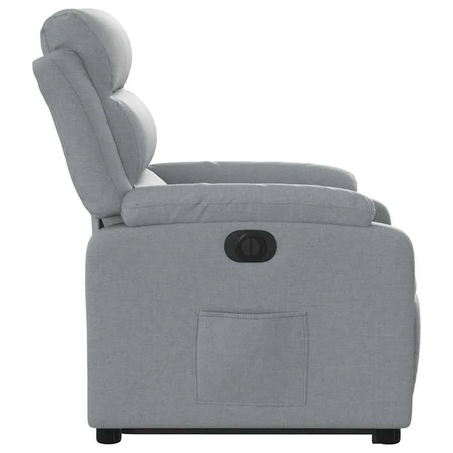 Fauteuil inclinable électrique gris clair tissu - 10