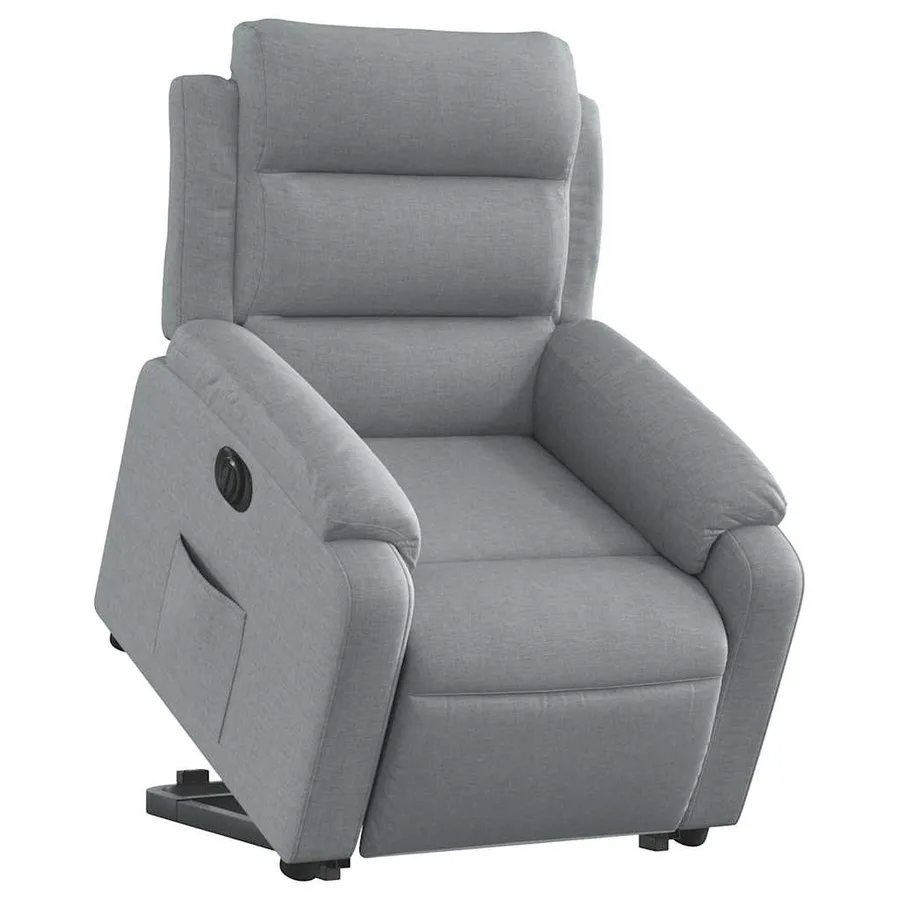 Fauteuil inclinable électrique gris clair tissu - 3