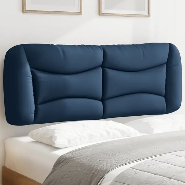 Coussin de tête de lit Hvar bleu 140 cm tissu