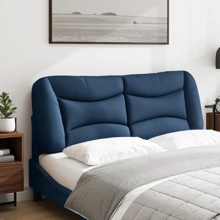 Coussin de tête de lit Hvar bleu 140 cm tissu - 3
