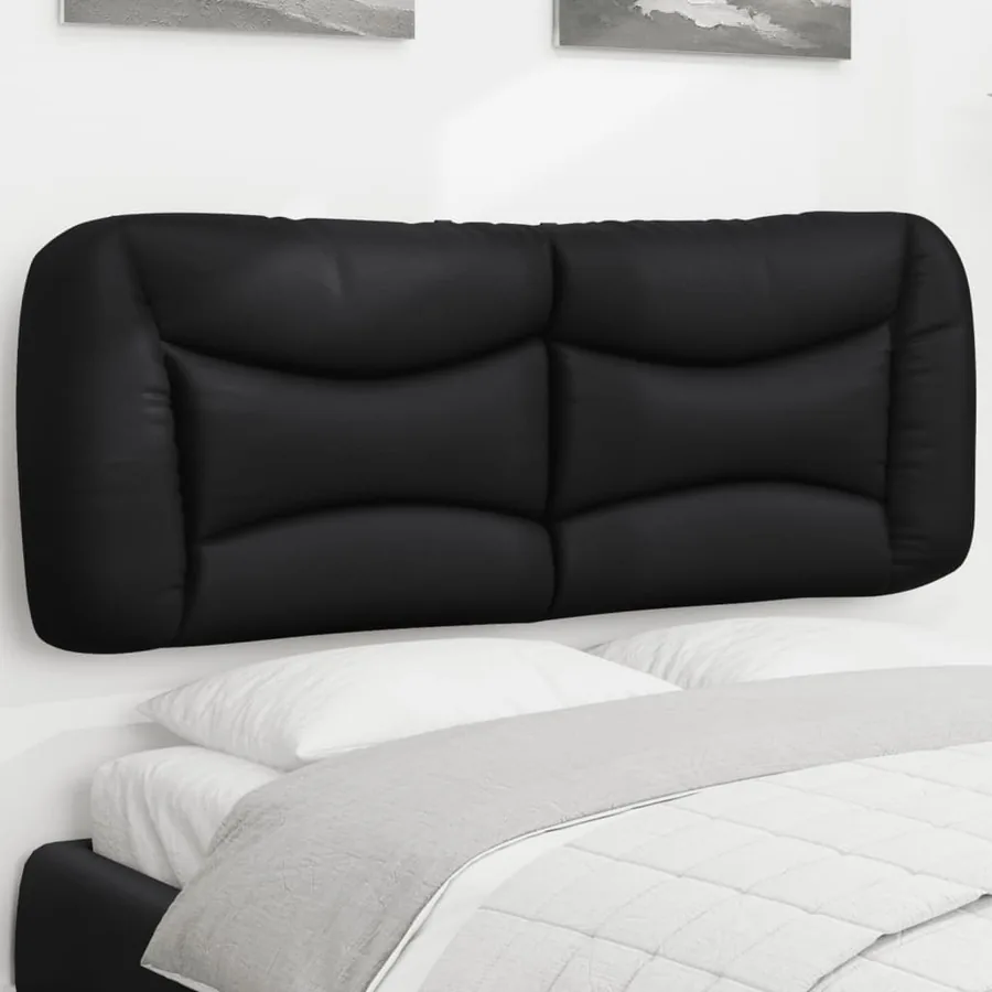 Coussin de tête de lit Hvar noir 120 cm similicuir