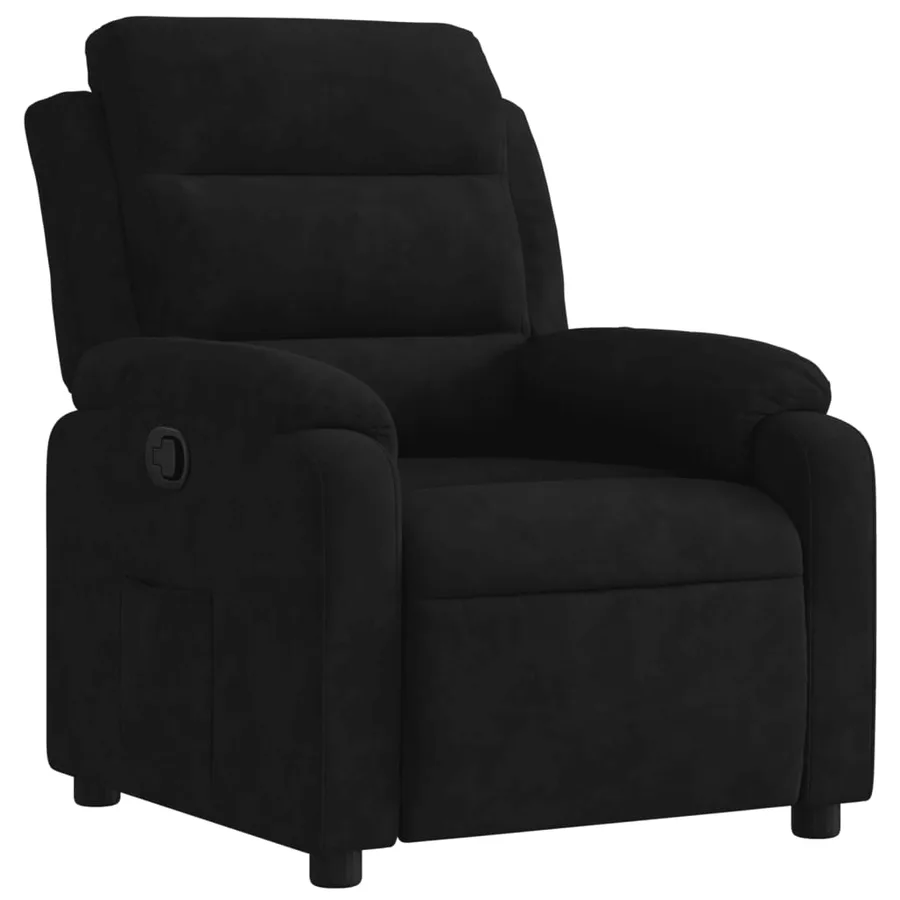 Fauteuil inclinable noir velours - 2