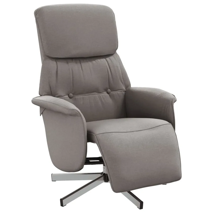 Fauteuil inclinable avec repose-pieds taupe tissu - 2