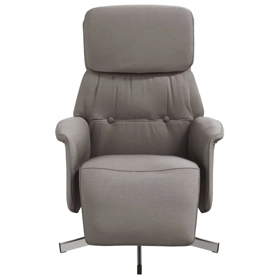 Fauteuil inclinable avec repose-pieds taupe tissu - 3