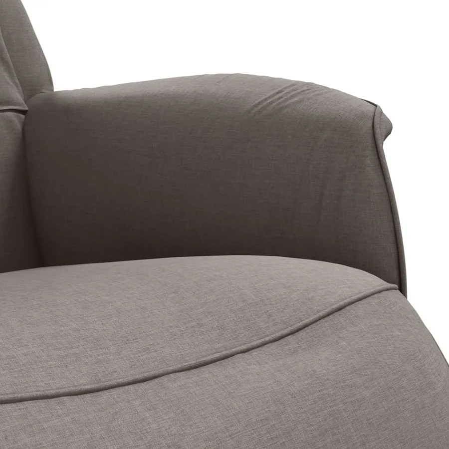 Fauteuil inclinable avec repose-pieds taupe tissu - 7