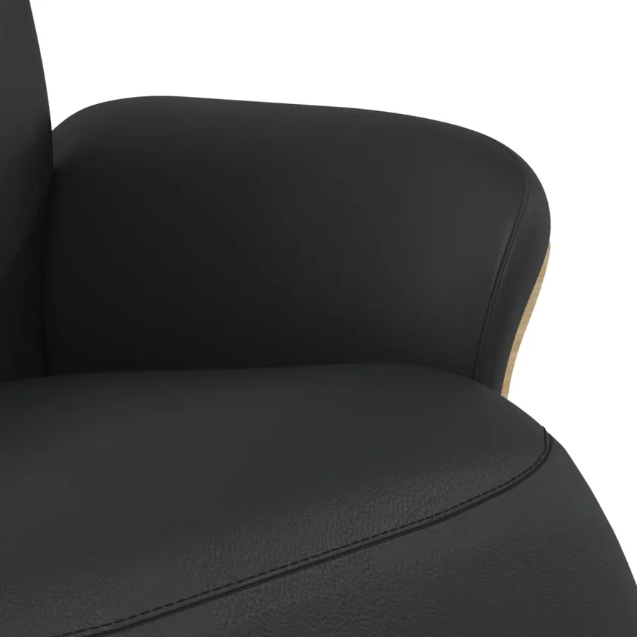 Fauteuil inclinable avec repose-pieds noir similicuir - 7