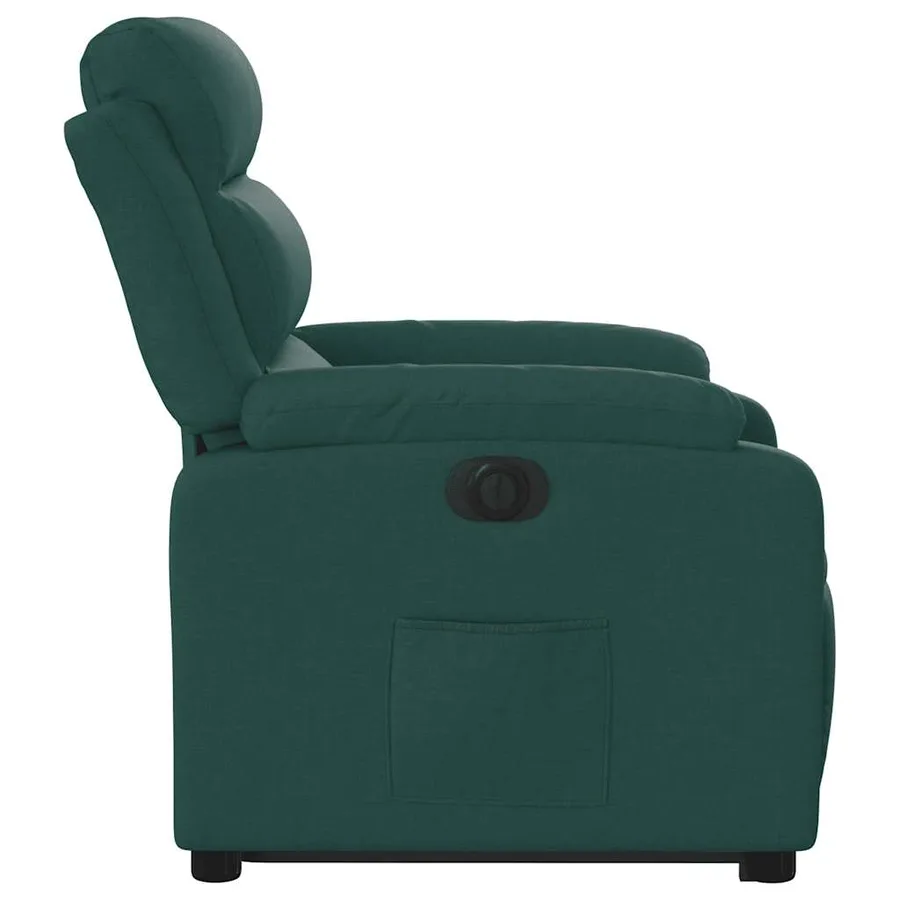 Fauteuil inclinable électrique vert foncé tissu - 10