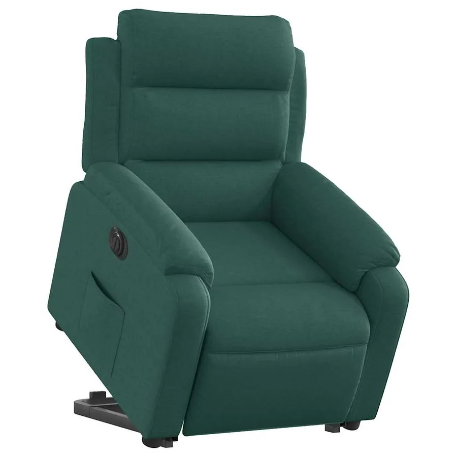 Fauteuil inclinable électrique vert foncé tissu - 3
