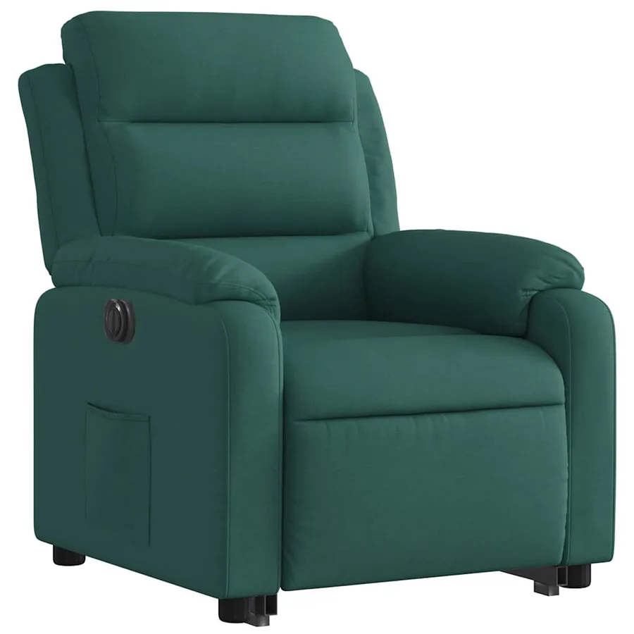 Fauteuil inclinable électrique vert foncé tissu - 4