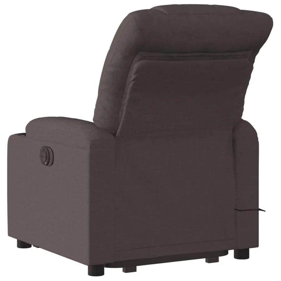 Fauteuil inclinable de massage Marron foncé Tissu - 5