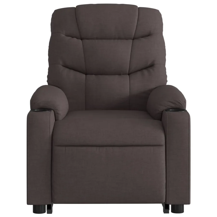 Fauteuil inclinable de massage Marron foncé Tissu - 9