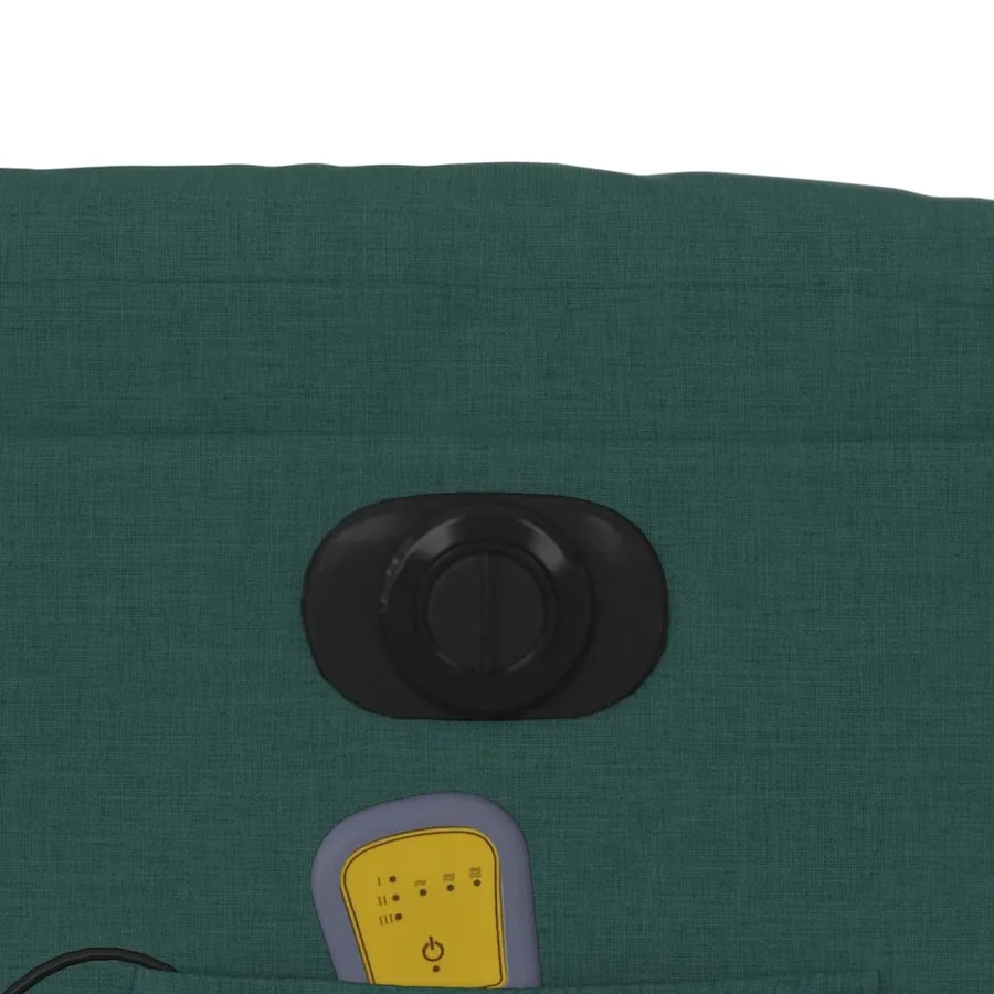 Fauteuil inclinable de massage électrique Vert foncé Tissu - 13