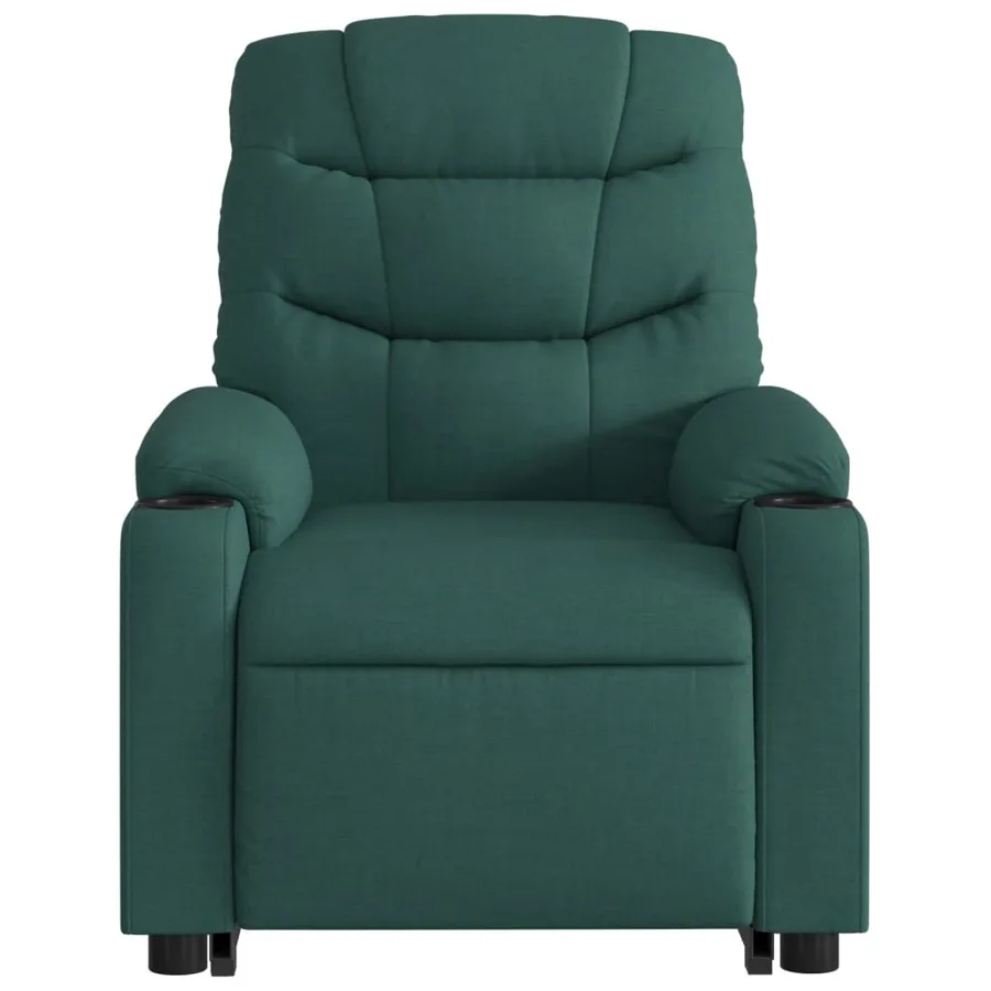 Fauteuil inclinable de massage électrique Vert foncé Tissu - 9