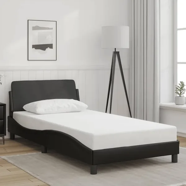 Cadre de lit Dover noir 100x200 cm similicuir