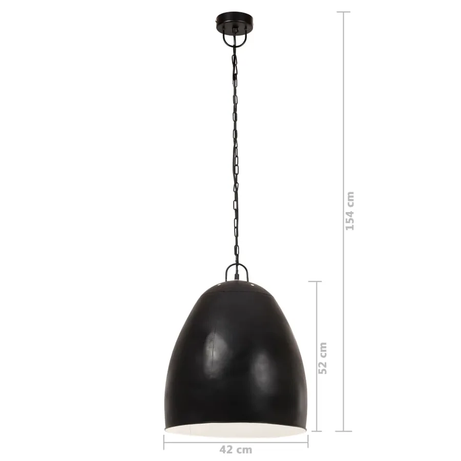 Lampe suspendue industrielle 25 W Noir Rond 42 cm E27 - 9