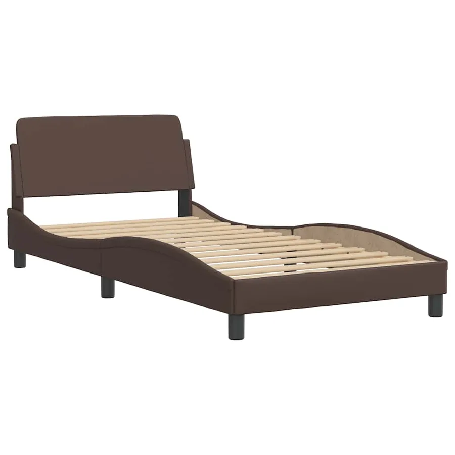 Lit avec matelas Dover marron 100x200 cm similicuir - 4