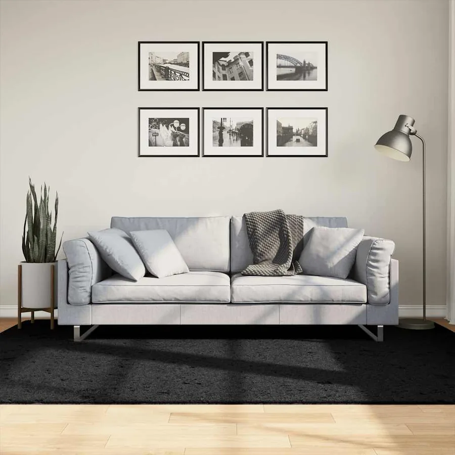Tapis OVIEDO à poils courts noir 160x230 cm