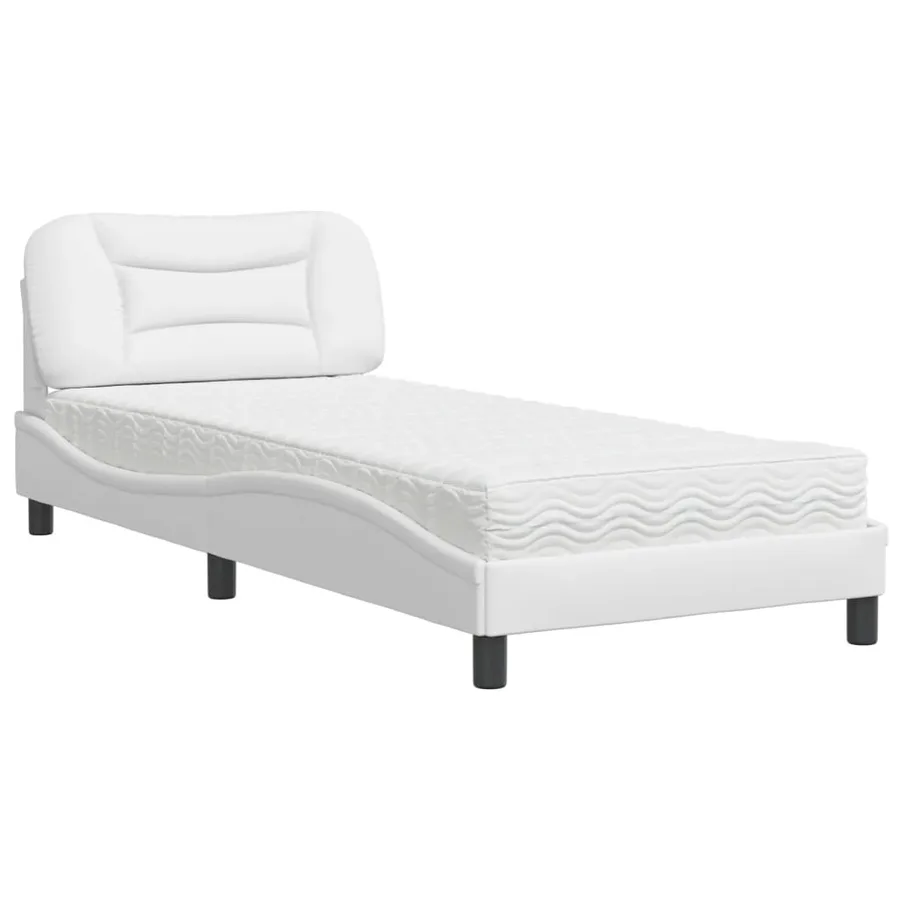 Lit avec matelas Hvar blanc 90x200 cm similicuir - 2