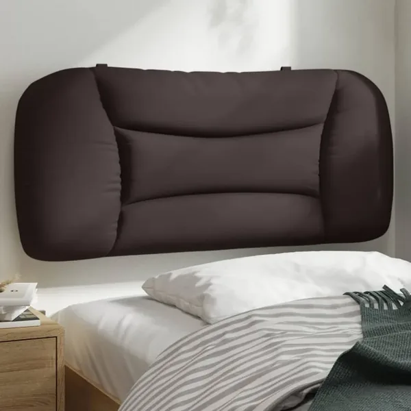 Coussin de tête de lit Hvar marron foncé 80 cm tissu