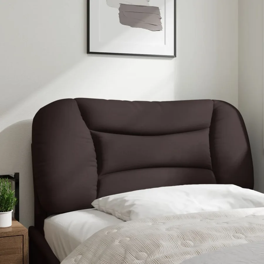 Coussin de tête de lit Hvar marron foncé 80 cm tissu - 3