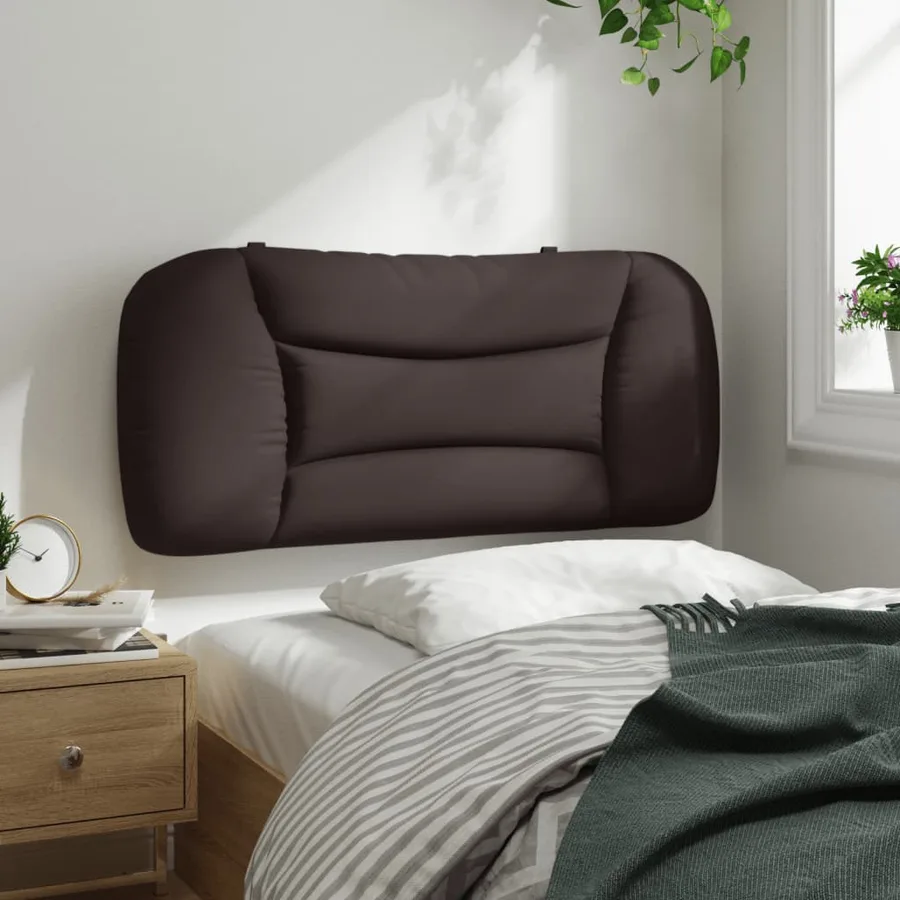 Coussin de tête de lit Hvar marron foncé 80 cm tissu - 4