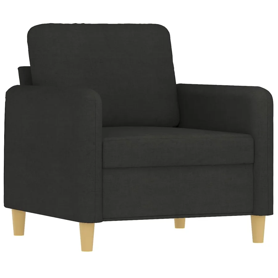 Ensemble de canapés 4 pcs avec coussins noir tissu - 3