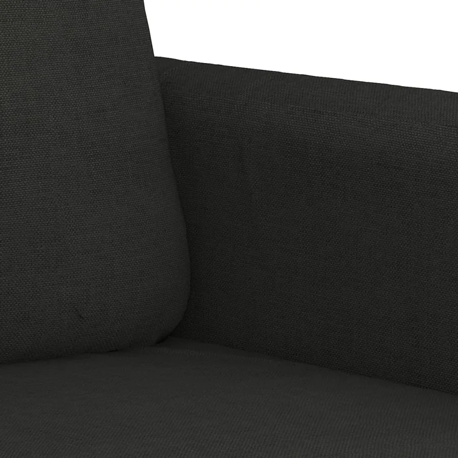 Ensemble de canapés 4 pcs avec coussins noir tissu - 7