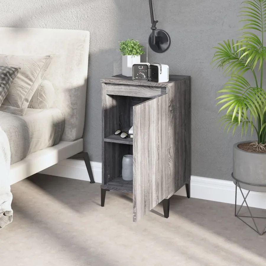 Tables de chevet 2 pcs sonoma gris 40x35x70cm bois d'ingénierie - 3