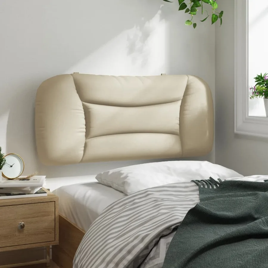 Coussin de tête de lit Hvar crème 90 cm tissu - 4