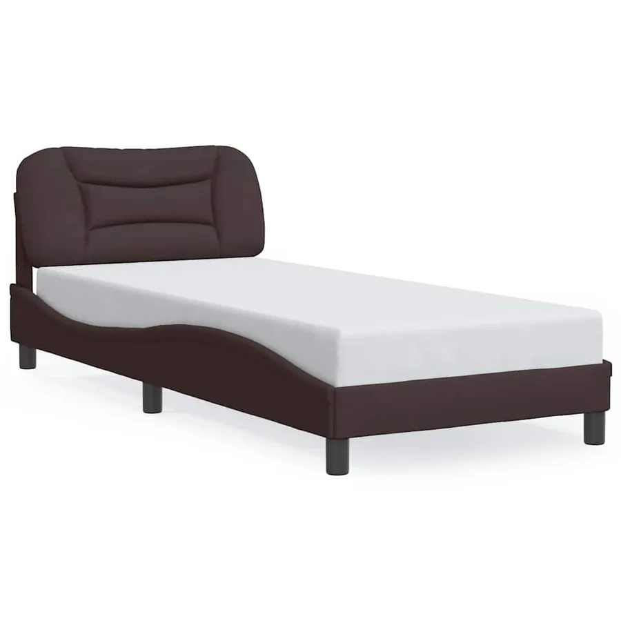 Cadre de lit sans matelas Hvar marron foncé 90x200 cm tissu - 2