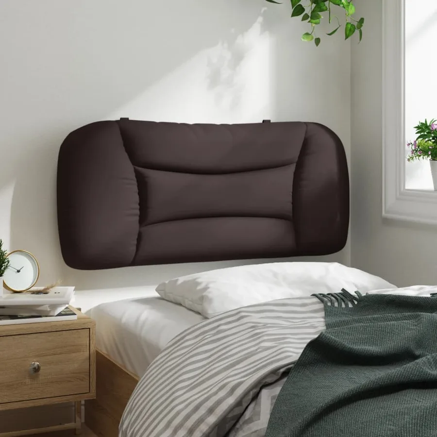 Coussin de tête de lit Hvar marron foncé 90 cm tissu - 4