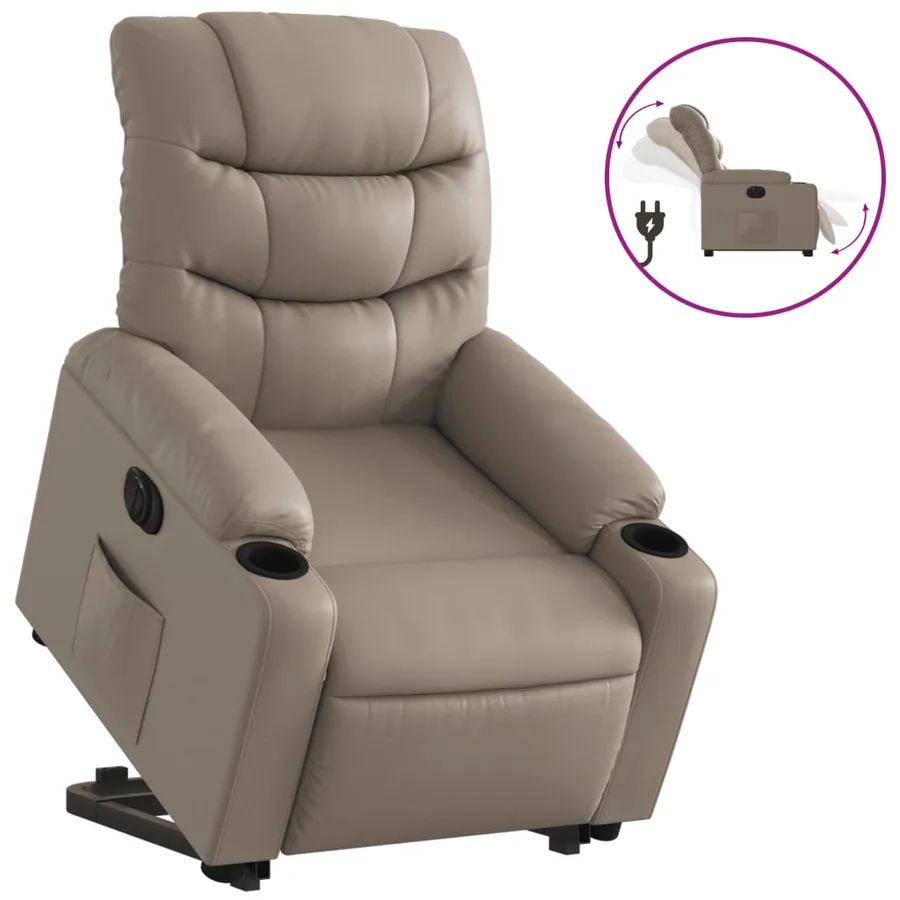 Fauteuil inclinable électrique cappuccino similicuir - 2