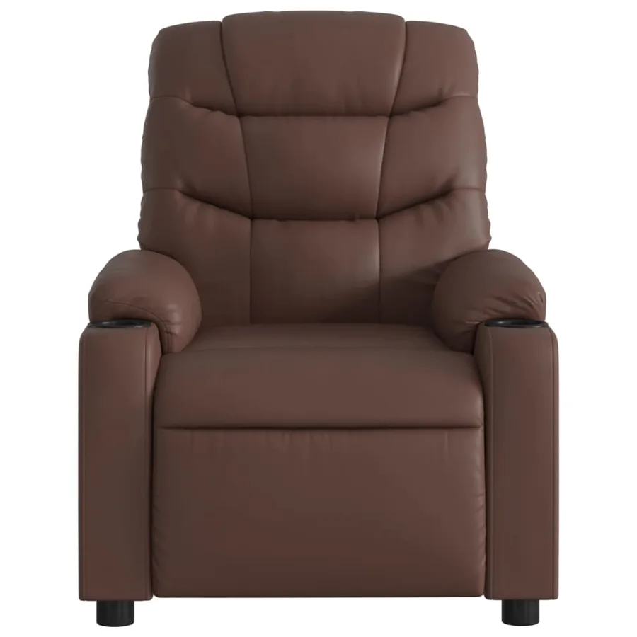Fauteuil de massage inclinable Marron Similicuir - 7