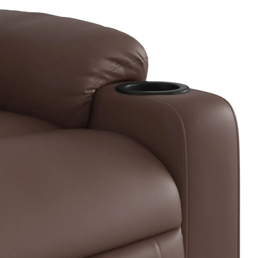 Fauteuil de massage inclinable Marron Similicuir - 9