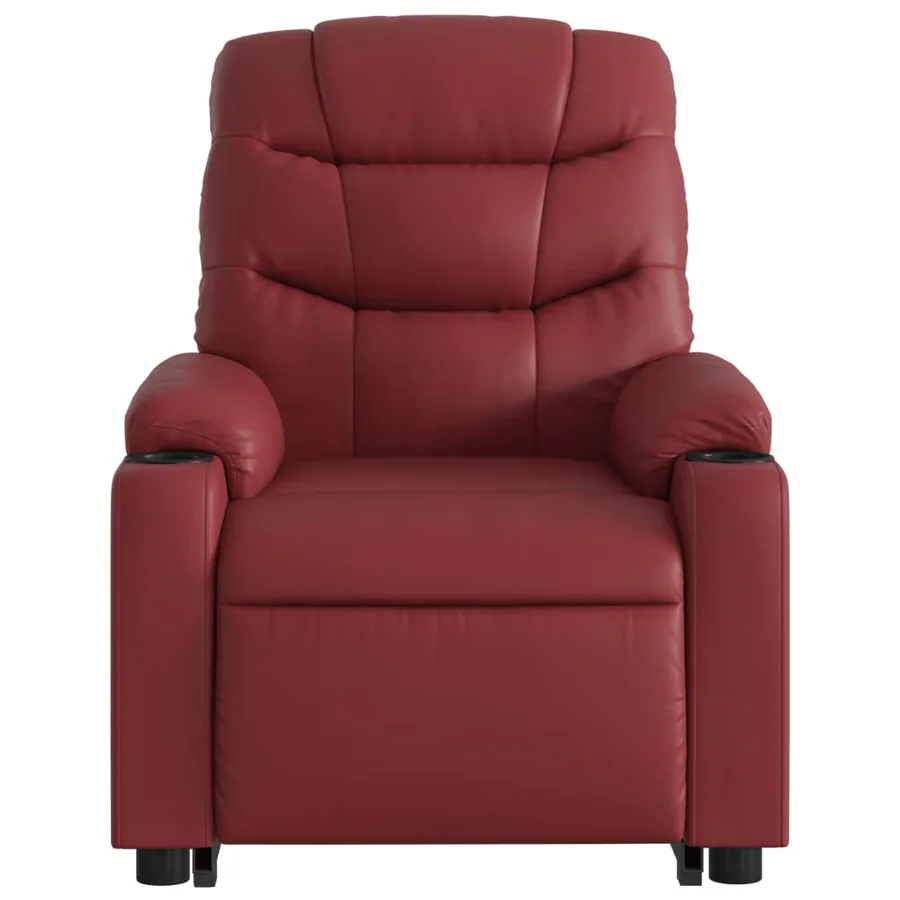 Fauteuil inclinable de massage Rouge bordeaux Similicuir - 9