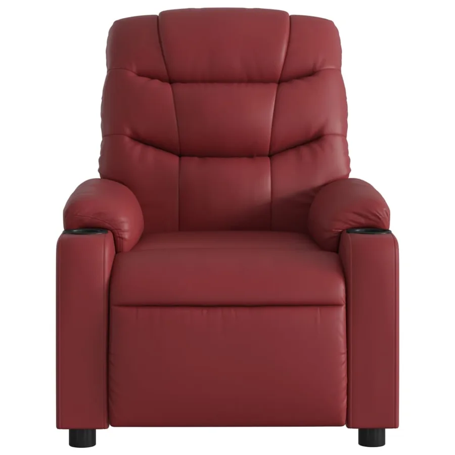 Fauteuil de massage inclinable électrique rouge bordeaux - 9