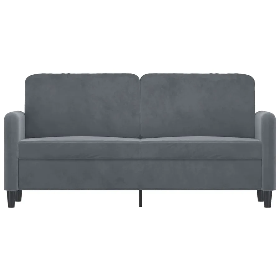 Canapé à 2 places Gris foncé 140 cm Velours - 3