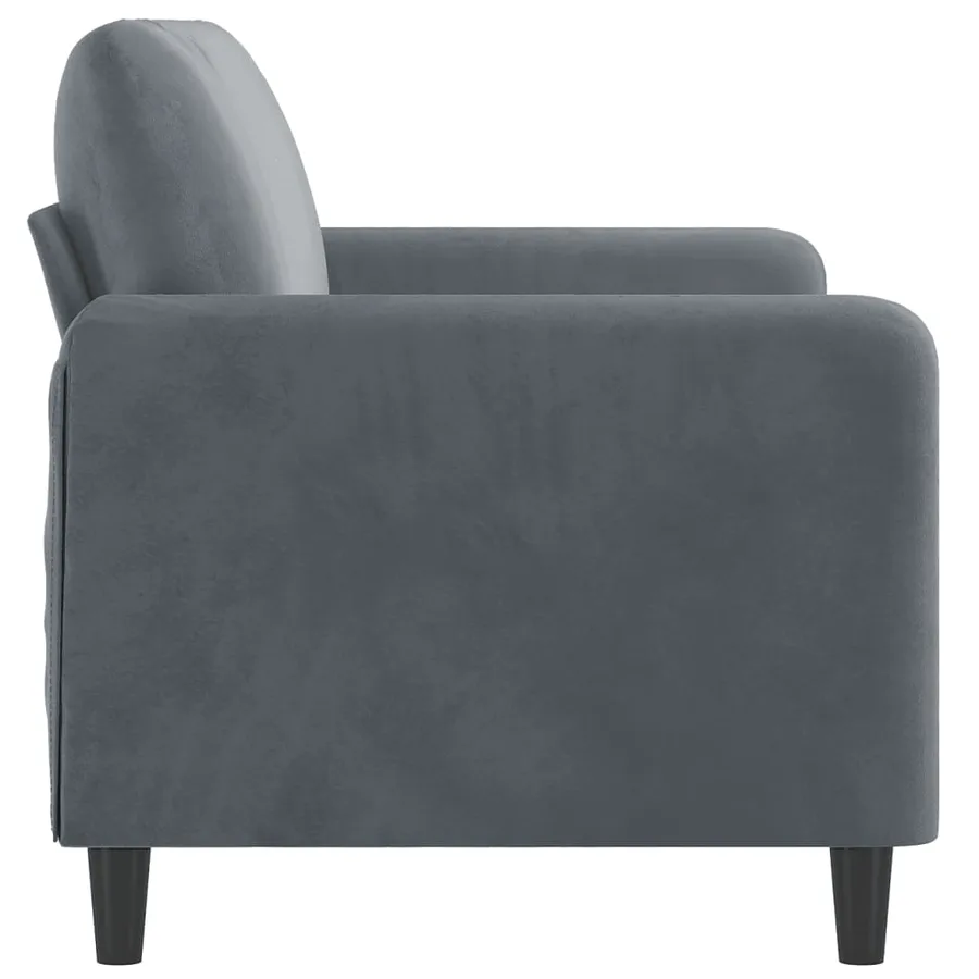 Canapé à 2 places Gris foncé 140 cm Velours - 4