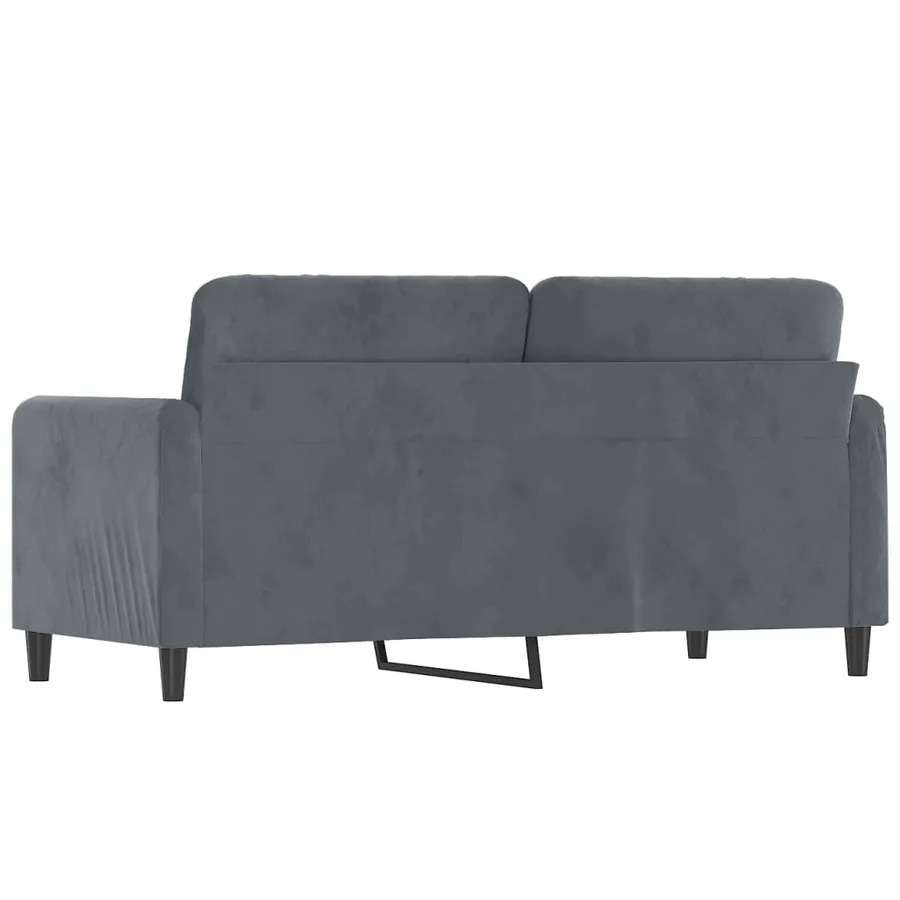Canapé à 2 places Gris foncé 140 cm Velours - 5