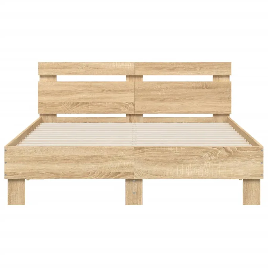 Cadre de lit sans matelas chêne sonoma 120x200 cm - 5