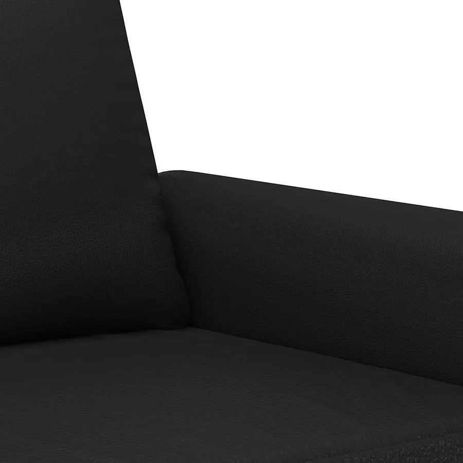 Canapé à 2 places Noir 140 cm Similicuir - 7