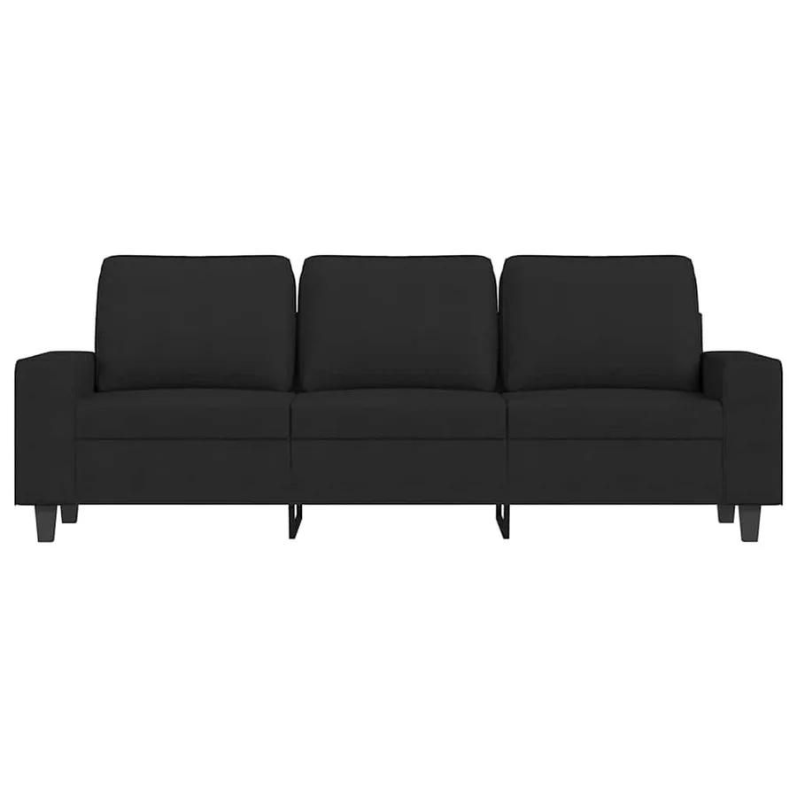 Canapé à 3 places Noir 180 cm Tissu - 3