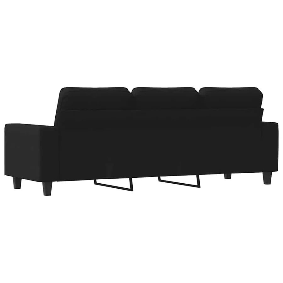 Canapé à 3 places Noir 180 cm Tissu - 5