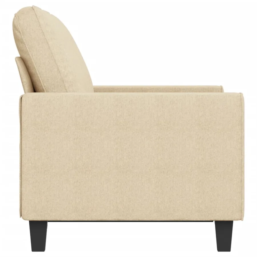 Canapé à 2 places Crème 120 cm Tissu - 4