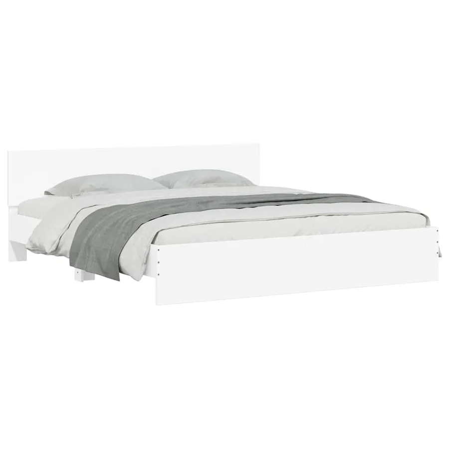 Cadre de lit sans matelas blanc 160x200 cm - 3
