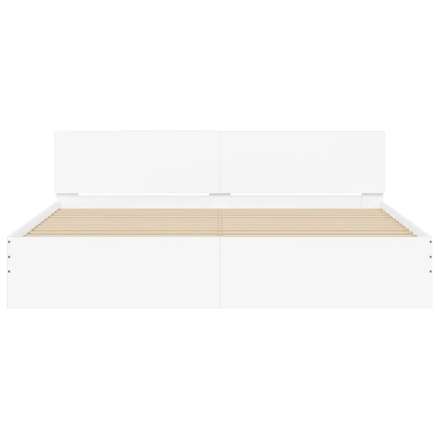 Cadre de lit sans matelas blanc 160x200 cm - 5