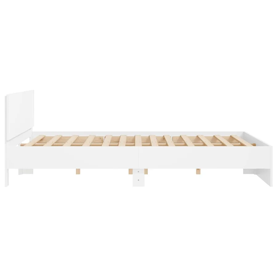 Cadre de lit sans matelas blanc 160x200 cm - 6