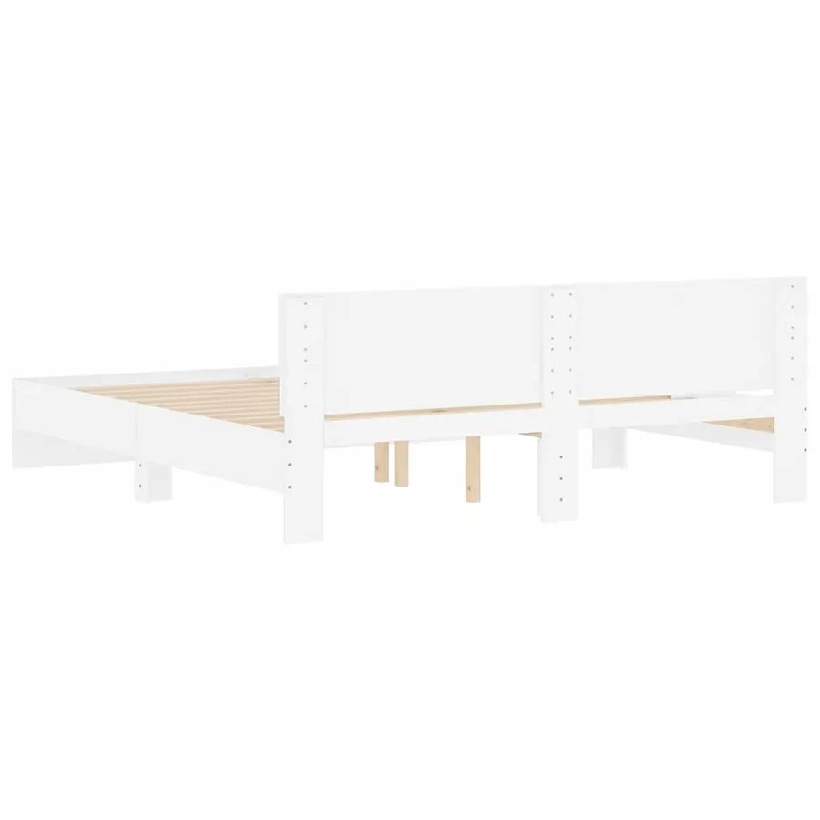Cadre de lit sans matelas blanc 160x200 cm - 7