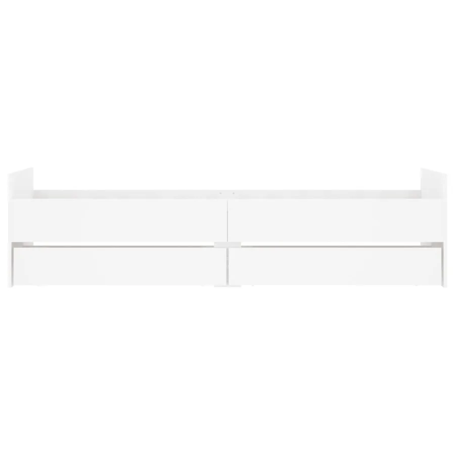 Cadre de lit avec tiroirs sans matelas blanc 100x200 cm - 6