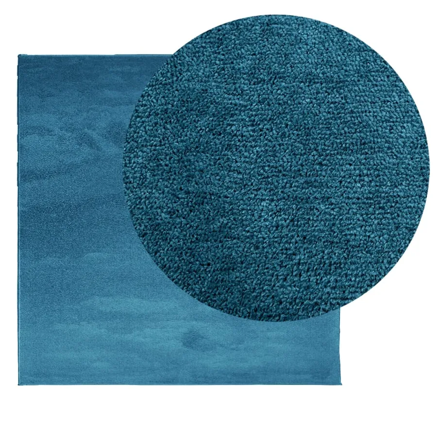 Tapis OVIEDO à poils courts turquoise 120x120 cm - 3